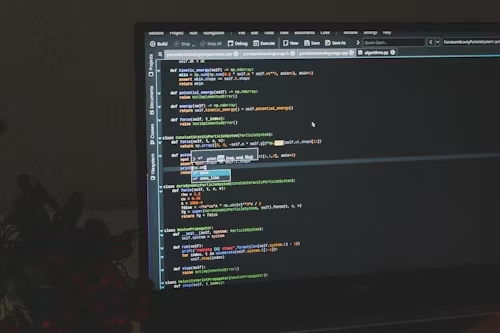 Pantalla con código